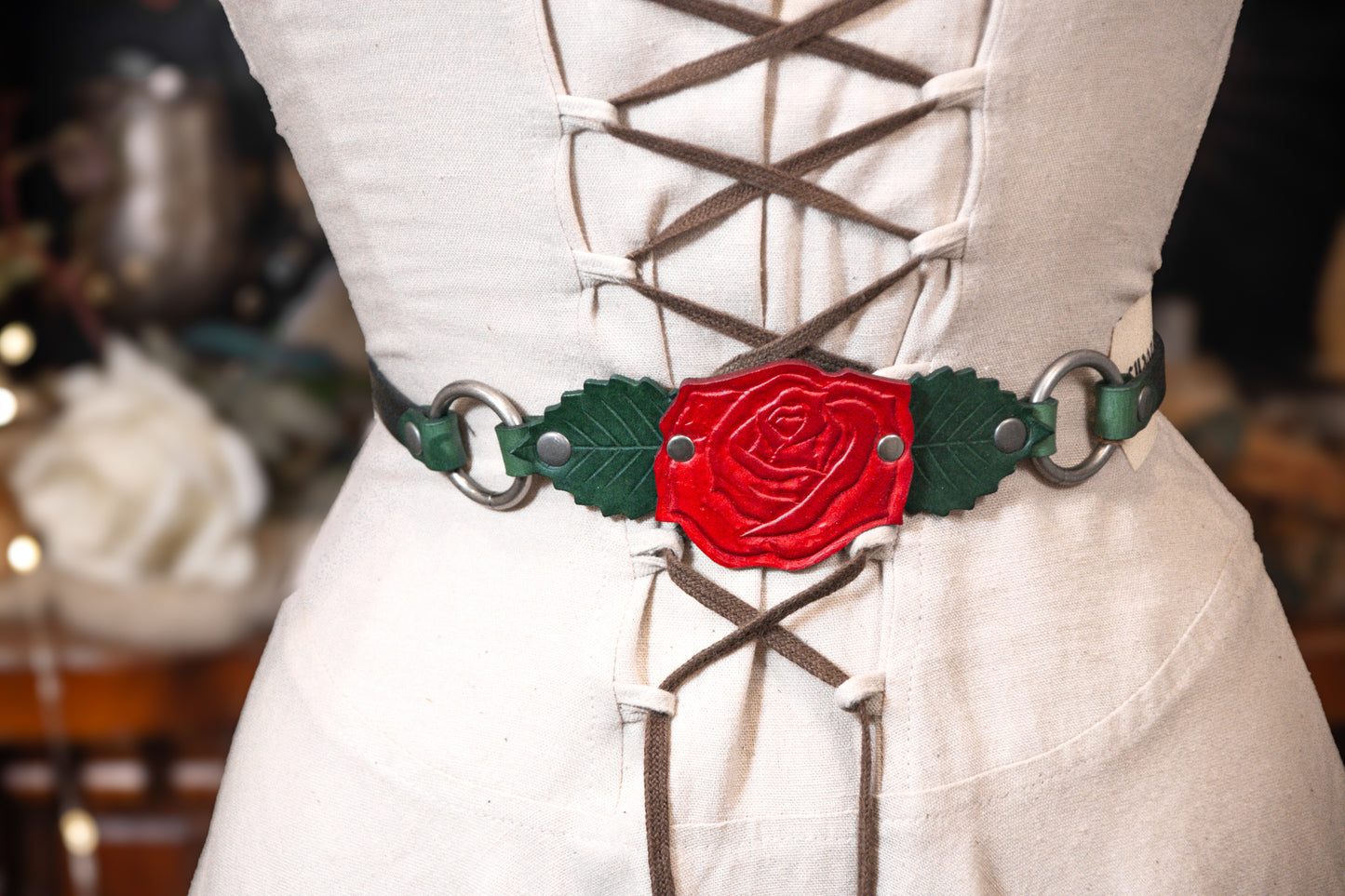 Briar Rose Belt - Red, green and black
