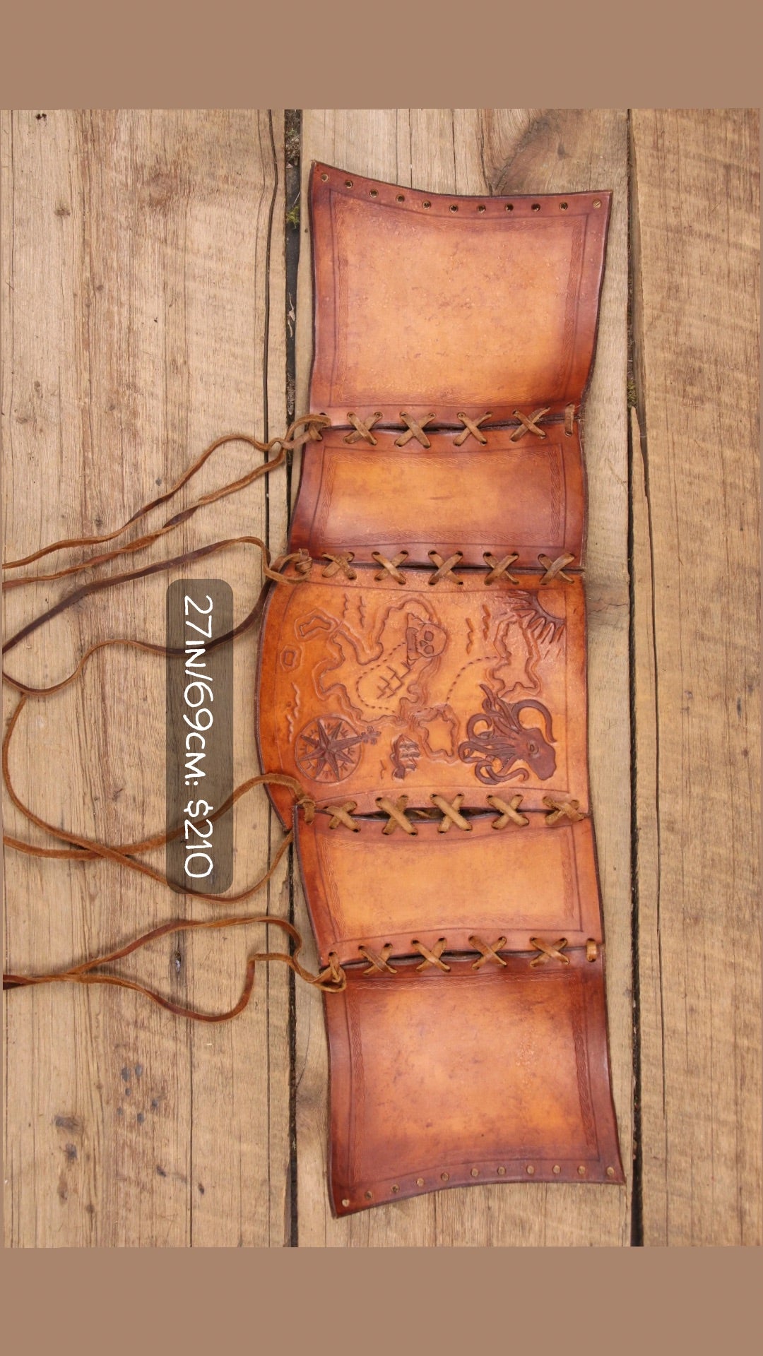 Pirate Treasure Map Corset size 27in/68cm waist