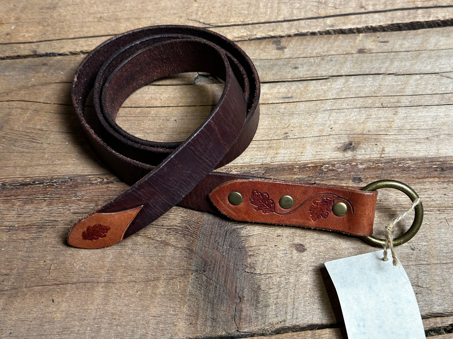 Hobbit Ring Belt Brown with Orange Leaves