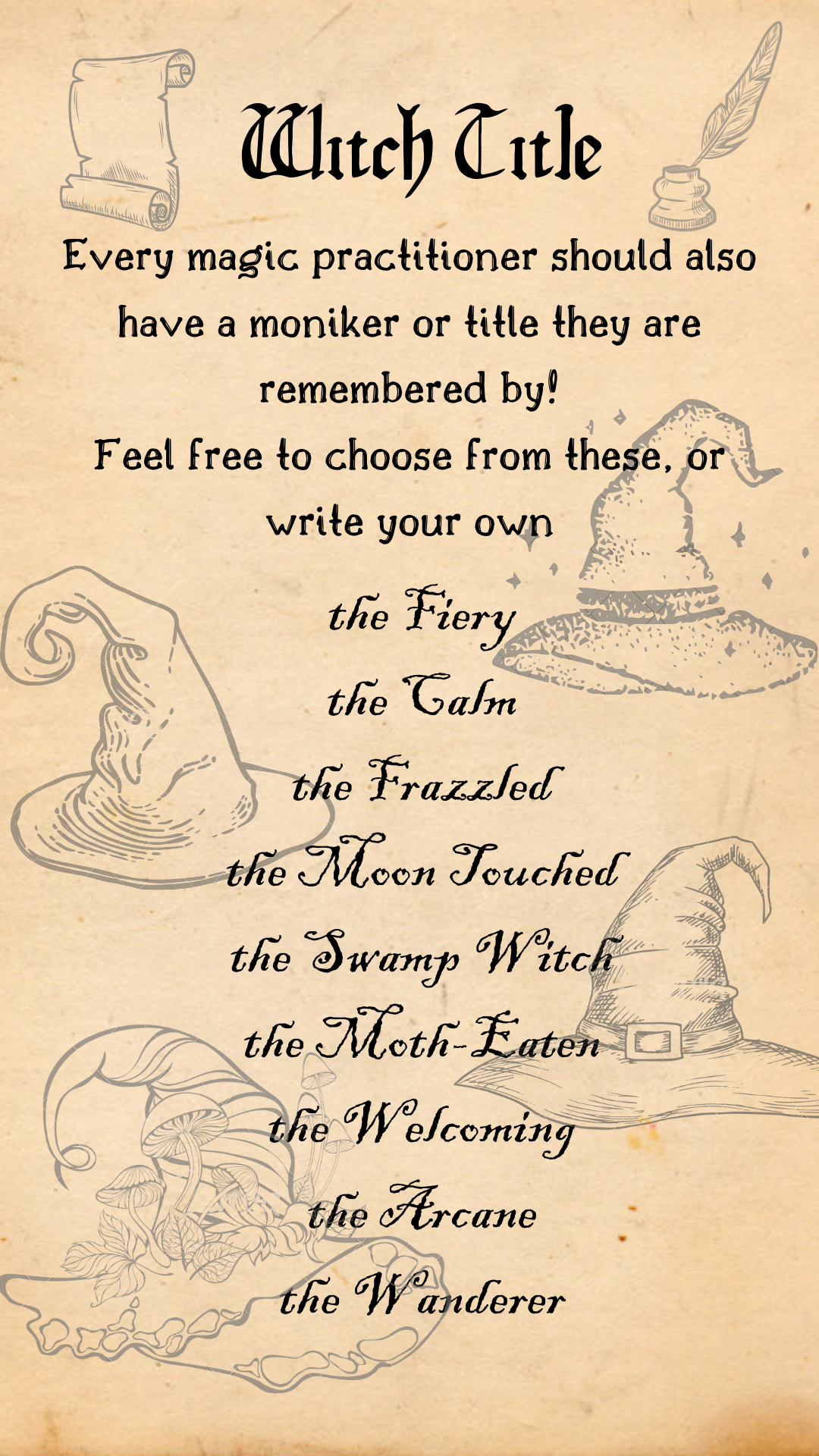 Witch Character Sheet