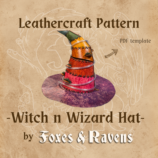 Witch and Wizard Hat Digital Pattern for Leather