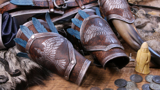 Viking Tooled Leather Bracers “Shieldmaiden”  Viking clothing, Leather  bracers, Medieval clothing