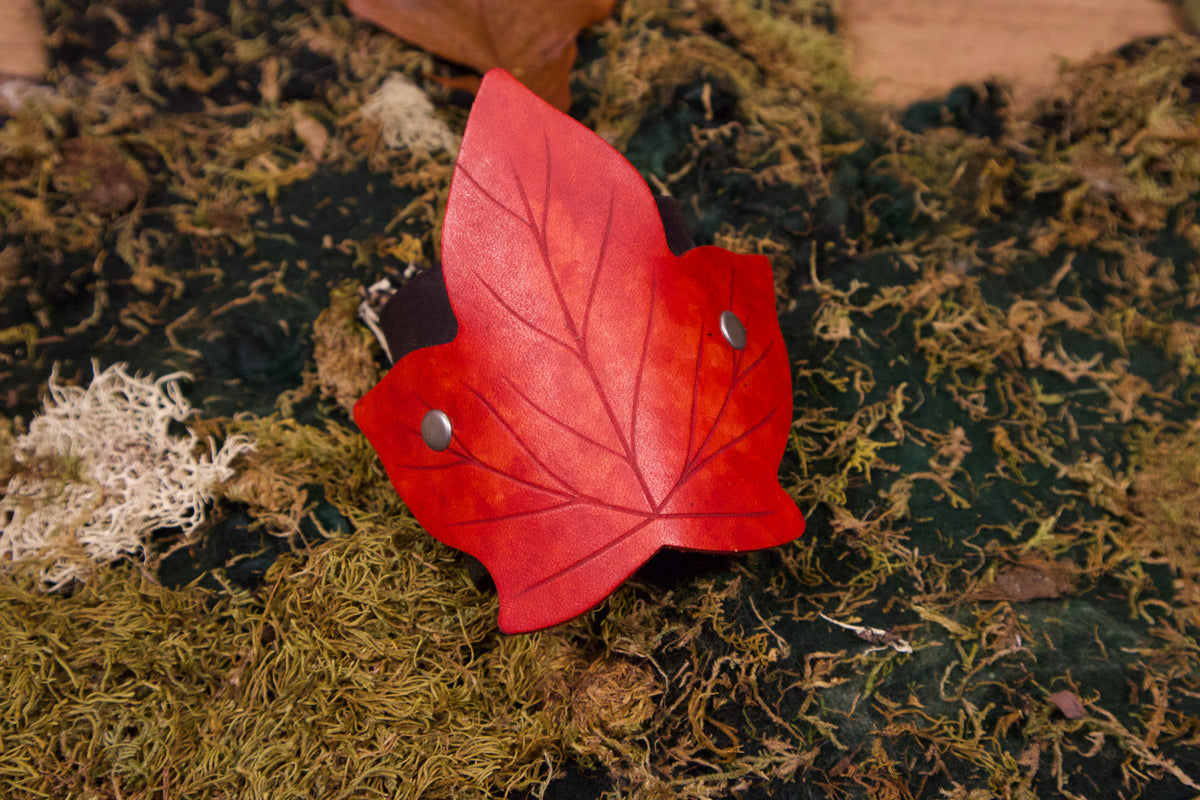 Ready to Ship Red and Black Ivy Leaf Cuff