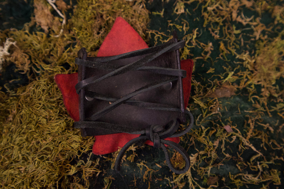 Ready to Ship Red and Black Ivy Leaf Cuff