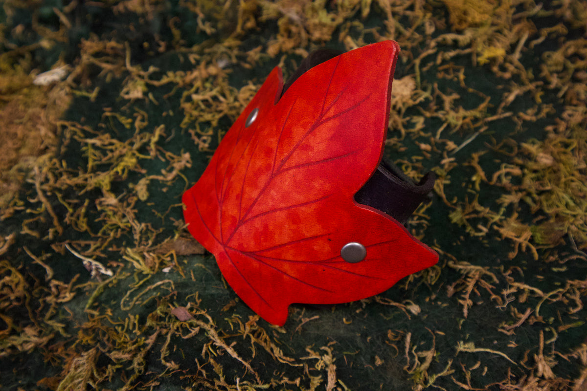 Ready to Ship Red and Black Ivy Leaf Cuff
