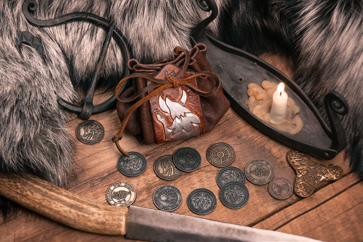 Skoll and Hati Circle Pouch