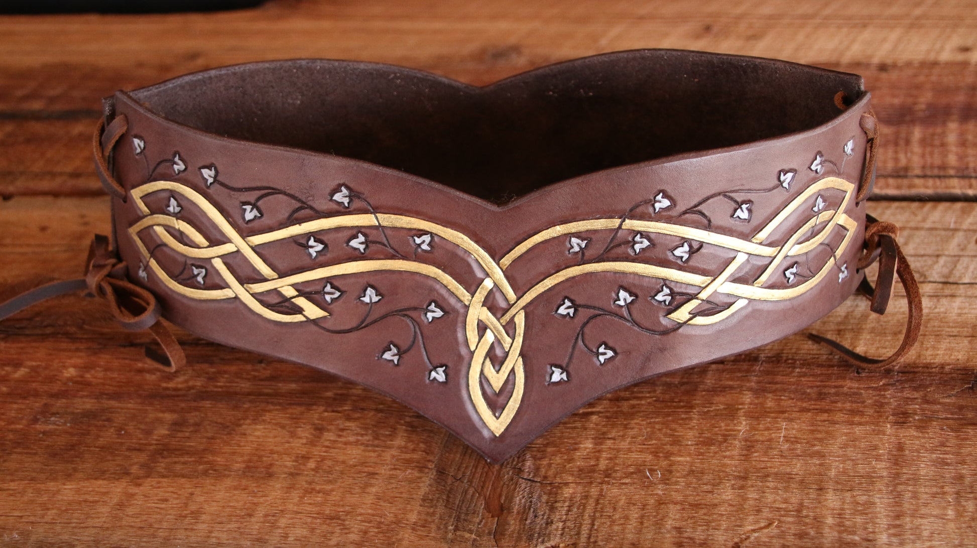 Runic Warrior Leather Belt Corset Style Belt Waist Cincher Genuine Leather  Fantasy Belt Viking Style Tooled Leather 