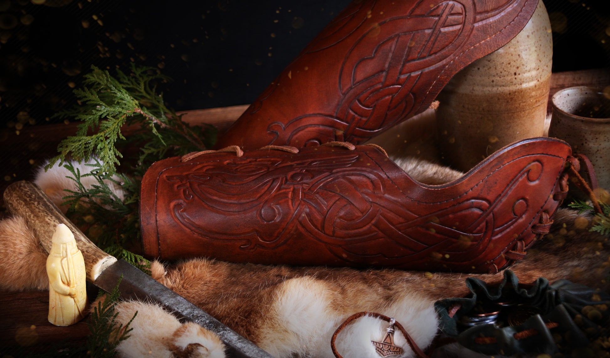 Sigurd's Over the Elbow Viking Bracers - Ready to Ship – Foxes and Ravens